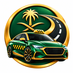 SATS Saudi Arabia Taxi Services green and gold taxi emblem