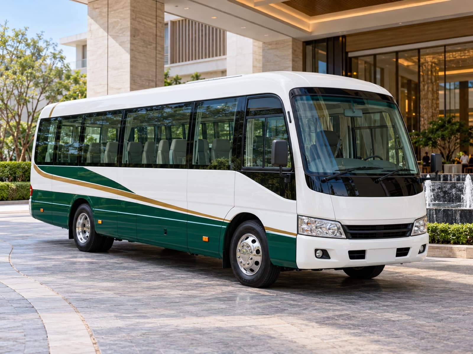 Group Bus / Coaster taxi in Saudi Arabia: Toyota Coaster (22 seats) or similar
